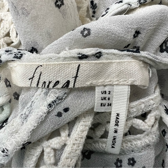 Anthropologie Floreat Windswept Floral Lace Dress Crochet Embroidery Size 2 - Picture 9 of 9